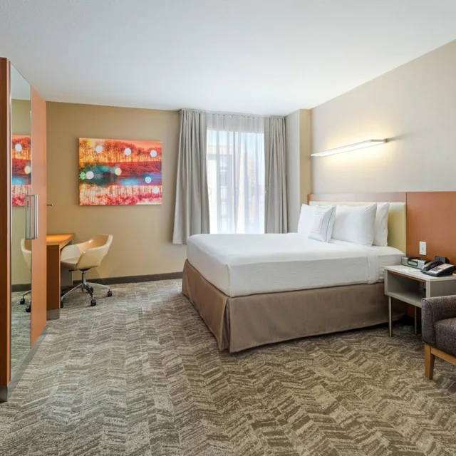 غرفة بسرير كينج بحوض استحمام لذوي الإعاقة، Springhill Suites Louisville Downtown 1/1