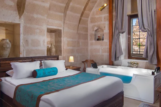 غرفة ديلوكس بسرير مزدوج بحوض استحمام، Cappa Via Cave Hotel 6/10