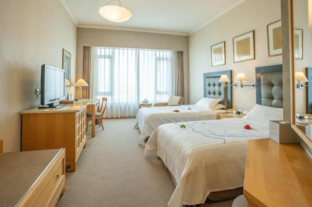 غرفة بسريرين منفصلين بإطلالة على المدينة، Shantou Junhua Haiyi Hotel 2/2