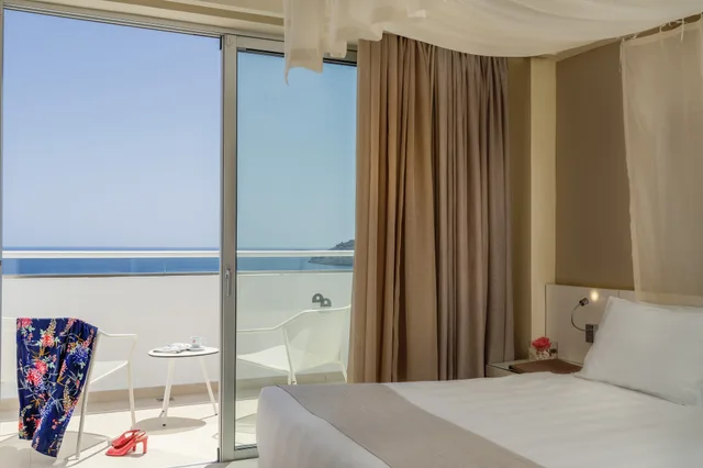 غرفة بانورامية ديلوكس بسرير مزدوج بإطلالة على البحر، Lindos Village Resort And Spa- Adults Only 9/9