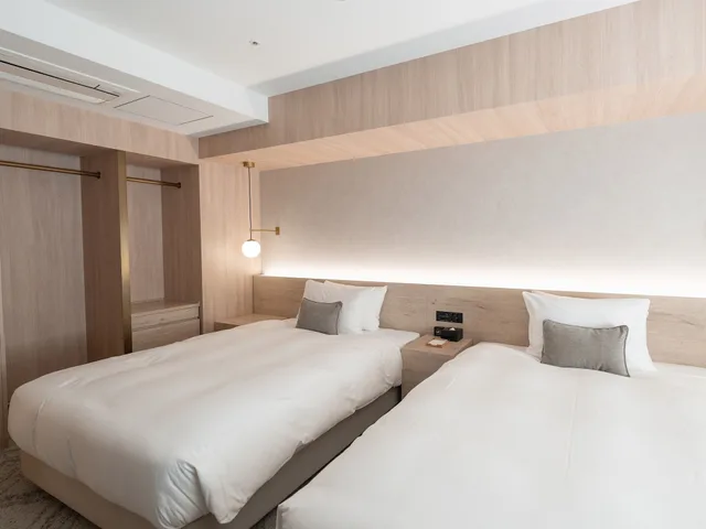 غرفة قياسية بسريرين مزدوجين، Hotel The Leben Osaka 1/8
