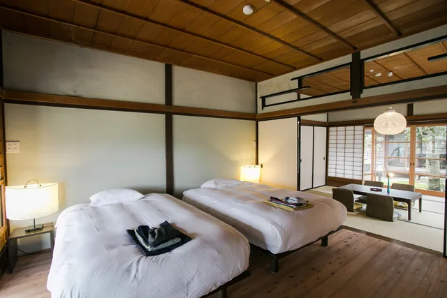 غرفة غراند بسريرين منفصلين وفرشتي فوتون، Sasayama Castle Town Hotel Nipponia 2/4