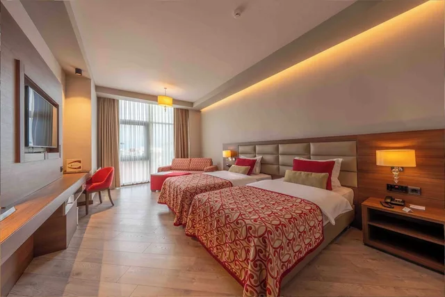 غرفة ديلوكس بسرير كينج وسرير فردي مع أريكة، GRAND ASYA HOTEL 7/10