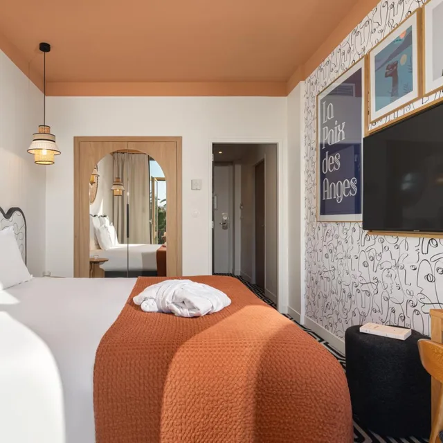 غرفة بريفيليج بسرير مزدوج أو سريرين منفصلين بإطلالة على الحديقة بشرفة، Hotel Albert 1er Nice 3/5