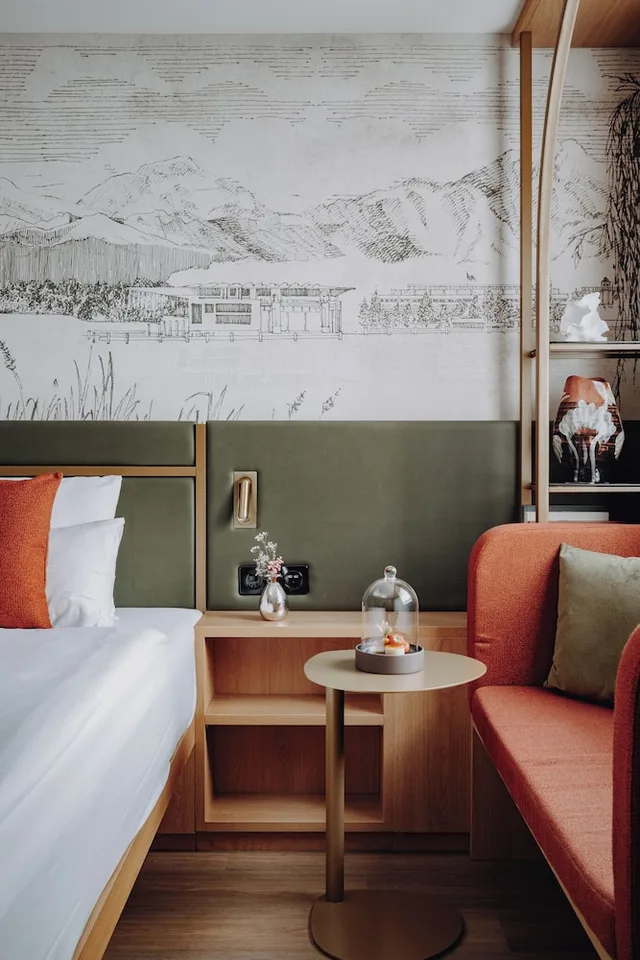 غرفة ديلوكس بسرير كوين، Ameron Luzern Hotel Flora 3/4