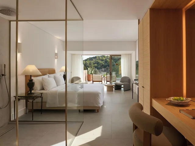 Deluxe, Family, Double Bed, Lateral Side Sea View, 2 Sofa, Cape Sounio, A Resort to Live 5/10