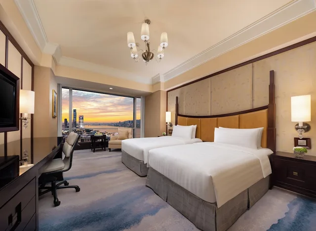 غرفة ديلوكس بسرير كينج بإطلالة على النهر، Shangri-La Wenzhou 3/6