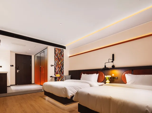 غرفة أساسية بسريرين مزدوجين، Merica Hotel -Chongqing Jiefangbei 2/4