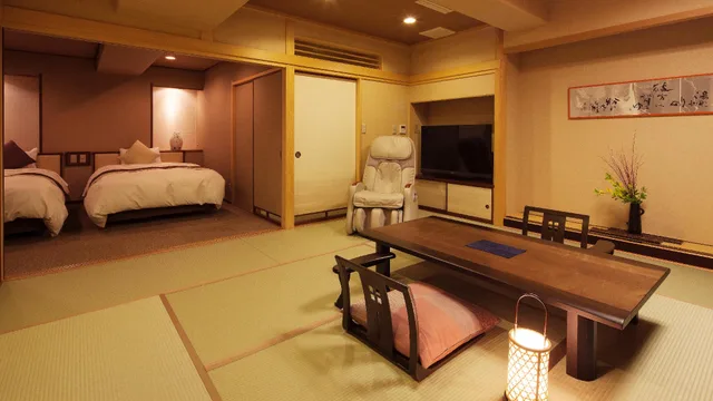 جناح ياباني غربي عصري ديلوكس بإطلالة بحوض استحمام، Shin Iya Onsen Hotel Kazurabashi 1/2
