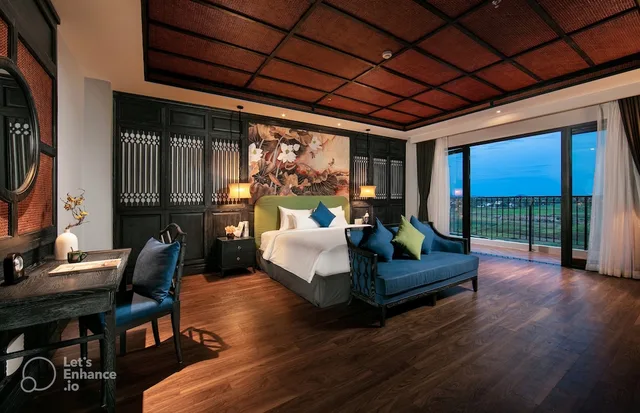 غرفة تنفيذية بسرير كينج بإطلالة على النهر، Shining Riverside Hoi An Boutique and Spa 2/3