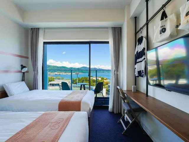 غرفة قياسية بسريرين منفصلين بإطلالة على البحر، SETOUCHI KEIRIN HOTEL 10 by Onko Chishin 2/2