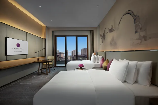 غرفة سوبيريور بسريرين منفصلين بإطلالة على المدينة، Sunac Mauve Hill Hotel Guangzhou 1/1