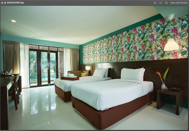 غرفة ديلوكس بسريرين منفصلين بإطلالة على الحديقة بشرفة، The Bihai Hua Hin 2/2