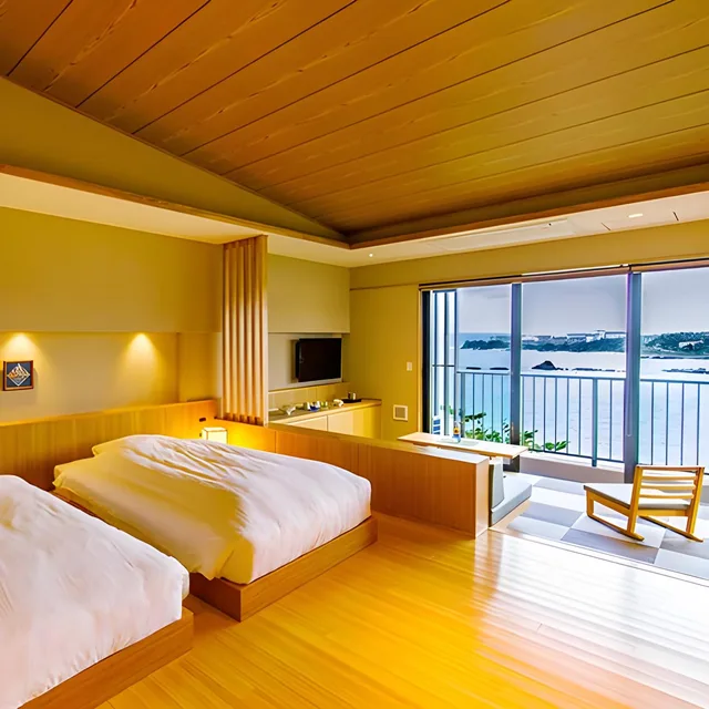 Ocean, Suite, Twin Beds, with View, Bathtub, High Floor، Umino Ryotei Okinawa Nakamasou 1/1