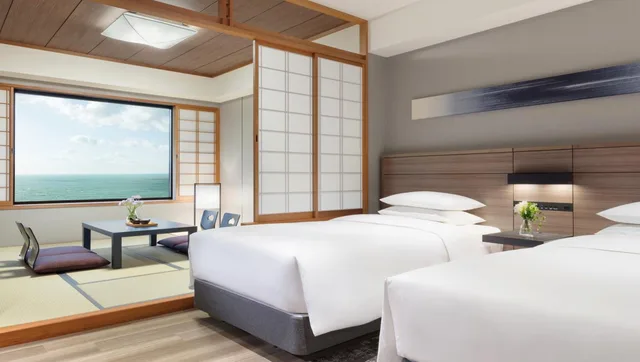 غرفة بسريرين منفصلين بإطلالة على البحر بأرضية تاتامي، Nanki-Shirahama Marriott Hotel 3/7