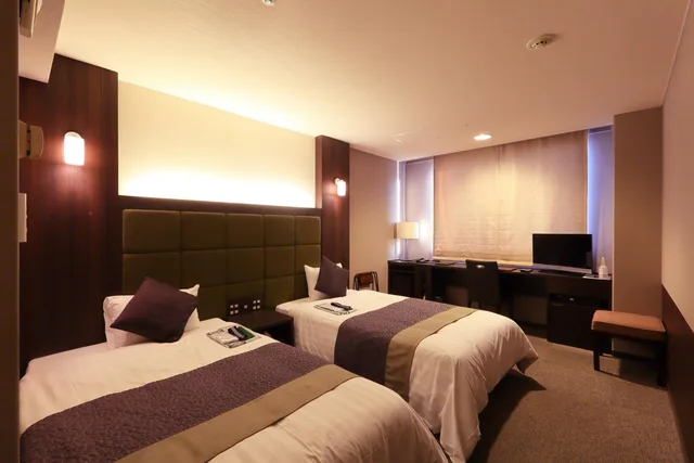 غرفة قياسية بسريرين منفصلين للمدخنين، Hotel Binario Saga Arashiyama 3/5