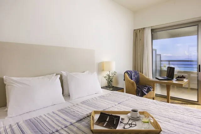 غرفة بسريرين منفصلين بإطلالة على البحر، Kassandra Palace Seaside Resort 6/9