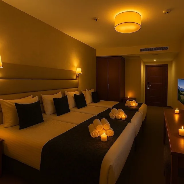 غرفة عائلية بسرير كوين وسرير فردي بشرفة، Istanbul Midpoint Hotel 10/10