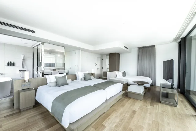 غرفة ركنية بسريرين منفصلين بشرفة مع دخول الصالة، The Royal Park Hotel Iconic Kyoto 1/2