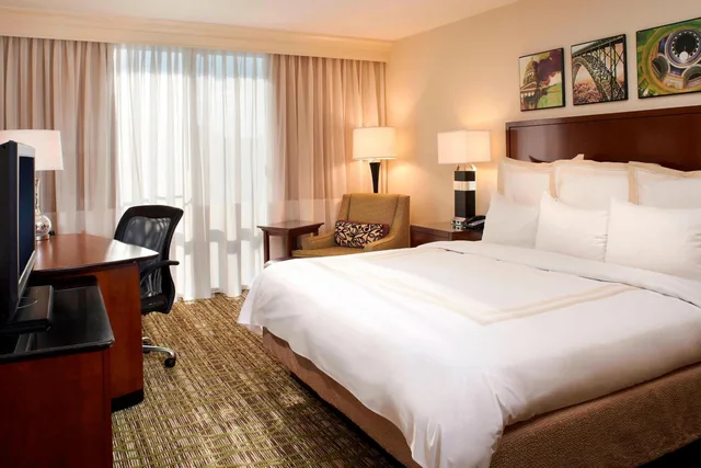 غرفة بسرير كينج بحوض استحمام لذوي الإعاقة، Marriott Charleston Town Center 2/4