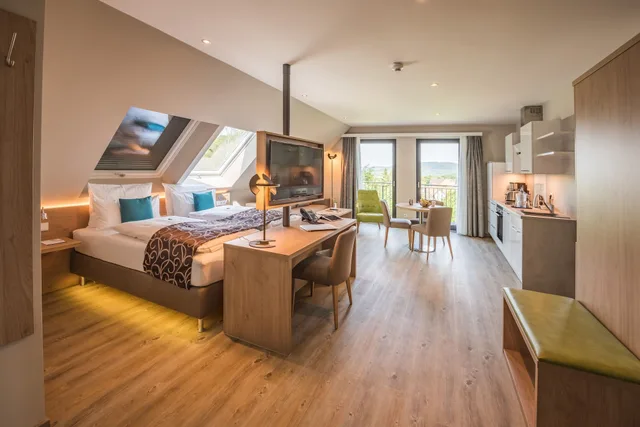 لوفت سوبيريور بسرير كينج بغرفة نوم واحدة بمطبخ، Akzent Hotel Villa Saxer 2/5