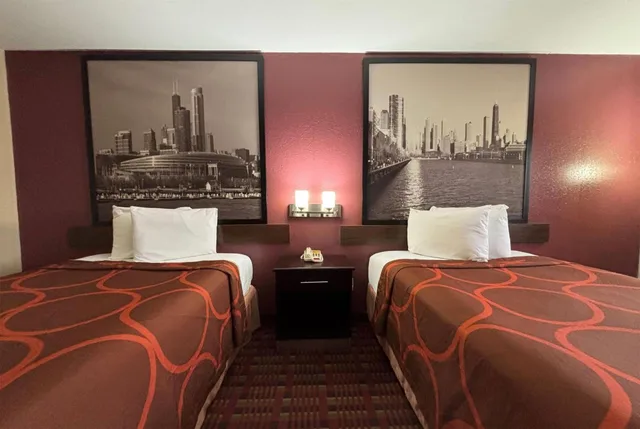 غرفة ديلوكس بسريرين مزدوجين، Super 8 by Wyndham Paris IL 1/8
