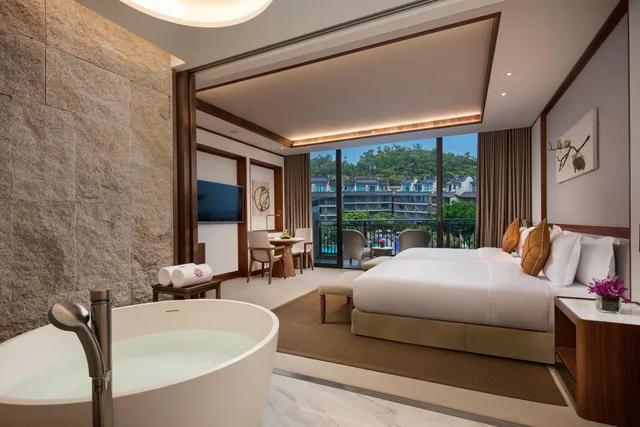 غرفة بسريرين منفصلين بإطلالة على الحديقة، Angsana Zhuhai Phoenix Bay 2/3