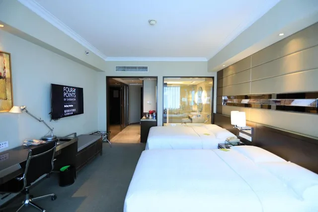 غرفة بسريرين مزدوجين بإطلالة على الحديقة، Four Points By Sheraton Beijing Haidian Hotel Serviced Apartments 5/8