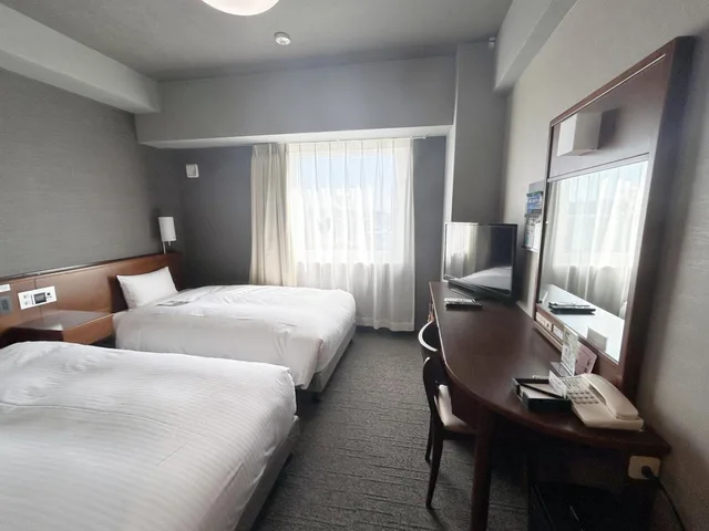 غرفة قياسية بسريرين منفصلين للمدخنين، Hotel Route-Inn Iwata Inter 3/6