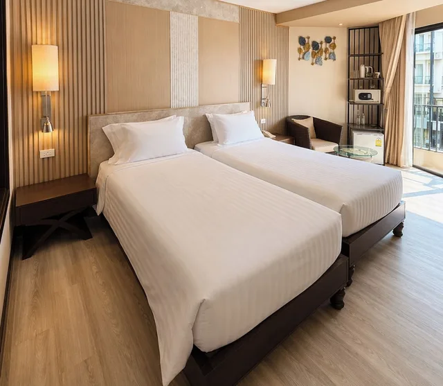غرفة بريميوم بسريرين منفصلين بإطلالة على البحر، Garden Cliff Resort and Spa 3/10