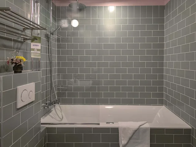 استوديو تنفيذي بسريرين منفصلين بشرفة مع أريكة، Hôtel Au Picardy 6/6