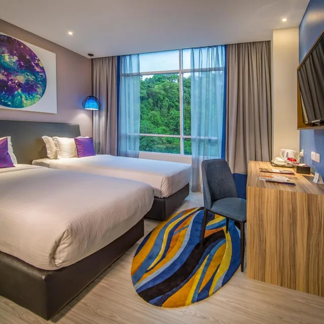 غرفة سوبيريور بسريرين منفصلين بإطلالة على الحديقة، Mercure Kota Kinabalu City Centre 2/10