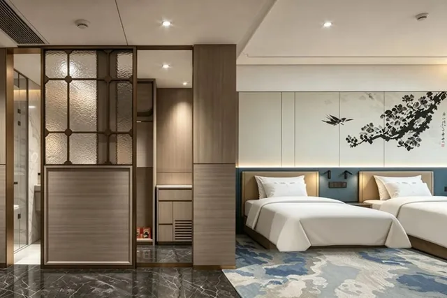غرفة قياسية بسريرين منفصلين، Guangdong Yingbin Hotel 3/8