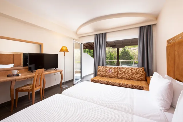 غرفة بسرير مزدوج أو سريرين منفصلين بإطلالة على المسبح، Alexandros Palace Hotel and Suites 4/6