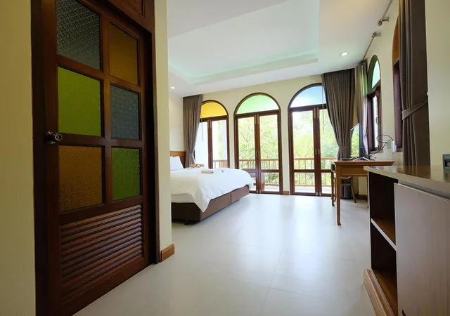 غرفة ديلوكس بسرير مزدوج أو سريرين منفصلين بإطلالة على الحديقة، Baan Imm Sook Resort 4/9