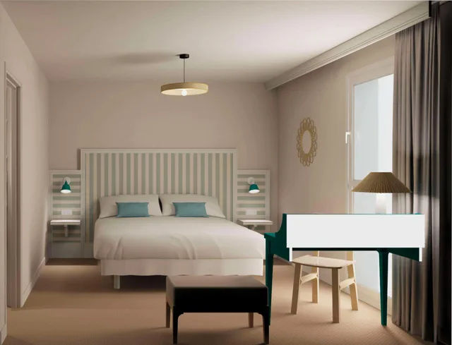 غرفة عائلية بسرير مزدوج، Best Western Flers Centre Gare 2/6