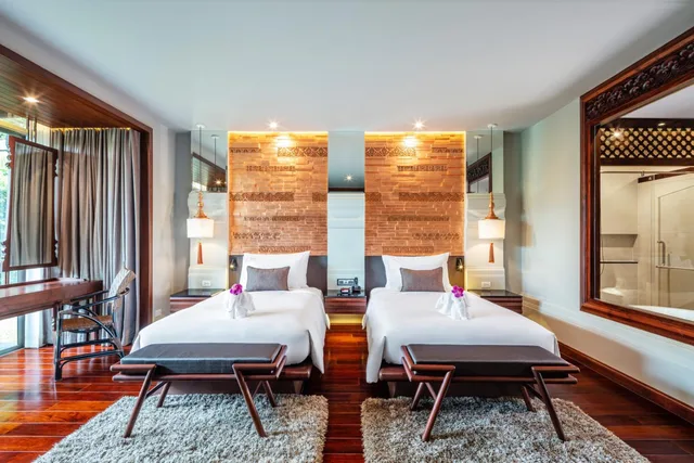 غرفة ديلوكس بسريرين منفصلين في الملحق، Ratilanna Riverside Spa Resort Chiang Mai 3/10