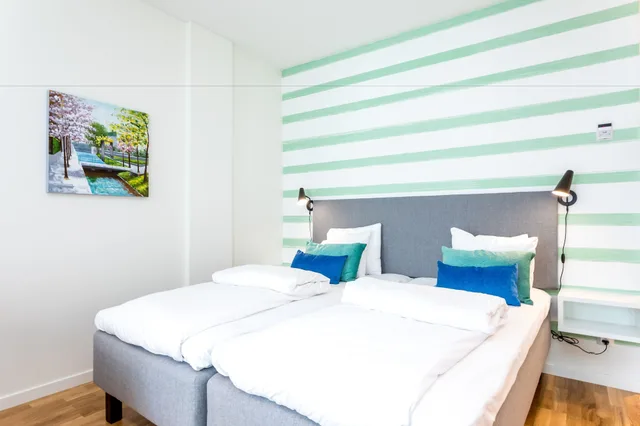 استوديو سوبيريور بسريرين منفصلين مع أريكة، Apartdirect Hammarby Sjostad 3/7