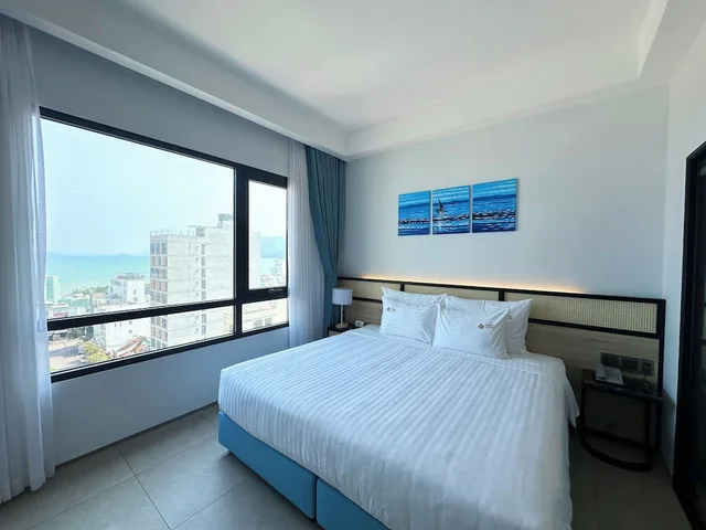 غرفة ديلوكس بسريرين منفصلين بإطلالة على البحر، Odin Hotel Quy Nhon 4/9
