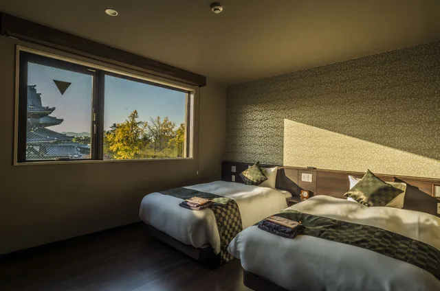 غرفة ديلوكس بسريرين منفصلين بإطلالة على المدينة، Hotel Kuu Kyoto 8/10