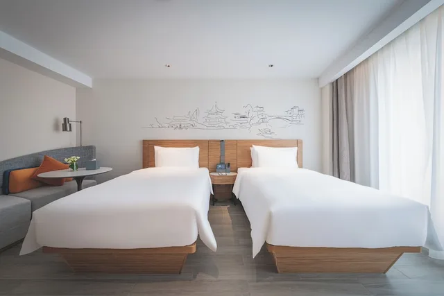 غرفة ديلوكس بسريرين منفصلين بغرفة نوم واحدة، UrCove by Hyatt Nanjing Downtown 3/10