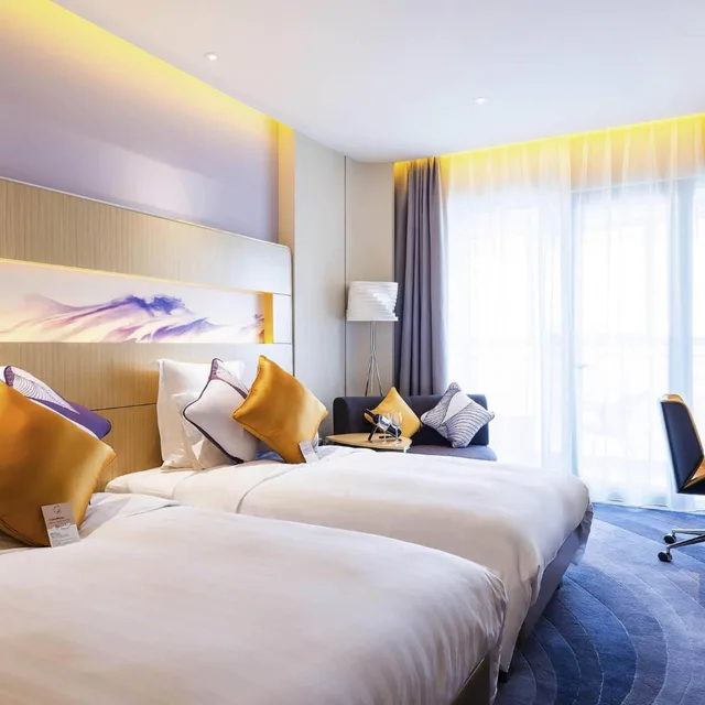 غرفة ديلوكس بسريرين منفصلين بإطلالة على البحيرة، Novotel Suzhou Sip 1/6