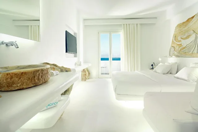 غرفة ديلوكس بسرير مزدوج، Mykonos Bay Resort and Villas 1/4