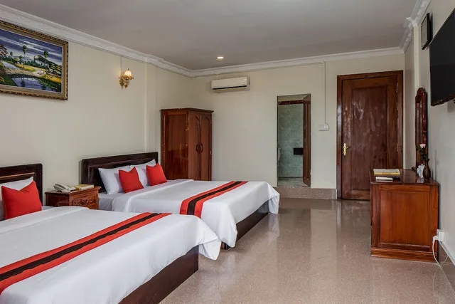 غرفة ديلوكس بسريرين كوين، Angkor Mithona Guesthouse 1/2
