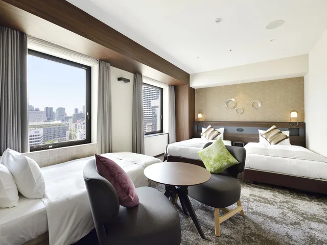 غرفة ديلوكس ثلاثية بسريرين منفصلين مع أريكة، HOTEL ELCIENT OSAKA 2/6
