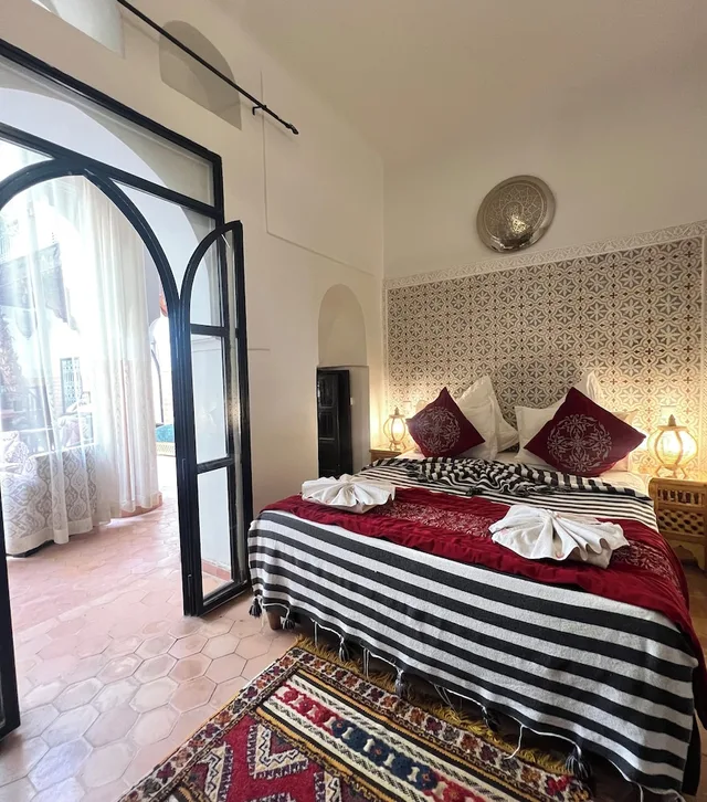 غرفة ديلوكس بسرير مزدوج بحمام خاص، Riad Jnan el Cadi 1/10