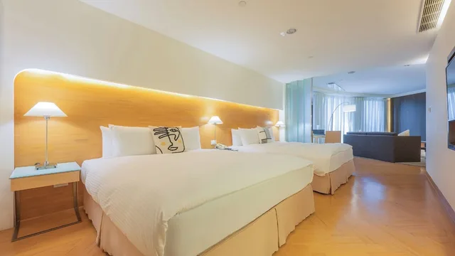 جناح عائلي بسريرين كوين بإطلالة على المدينة، Tempus Hotel Taichung 1/2