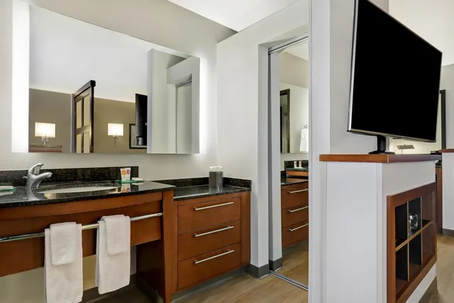 غرفة بسرير كينج مع أريكة في طابق مرتفع، Hyatt Place San Antonio–North/Stone Oak 6/6