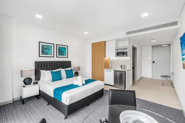 جناح استوديو بسريرين منفصلين وسرير كينج بإطلالة على المدينة، Essence Suites Taringa 1/3