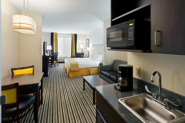جناح بسرير كينج مع أريكة بحوض استحمام لذوي الإعاقة، Holiday Inn Express Hotel And Suites Batavia Darien Lake 1/1